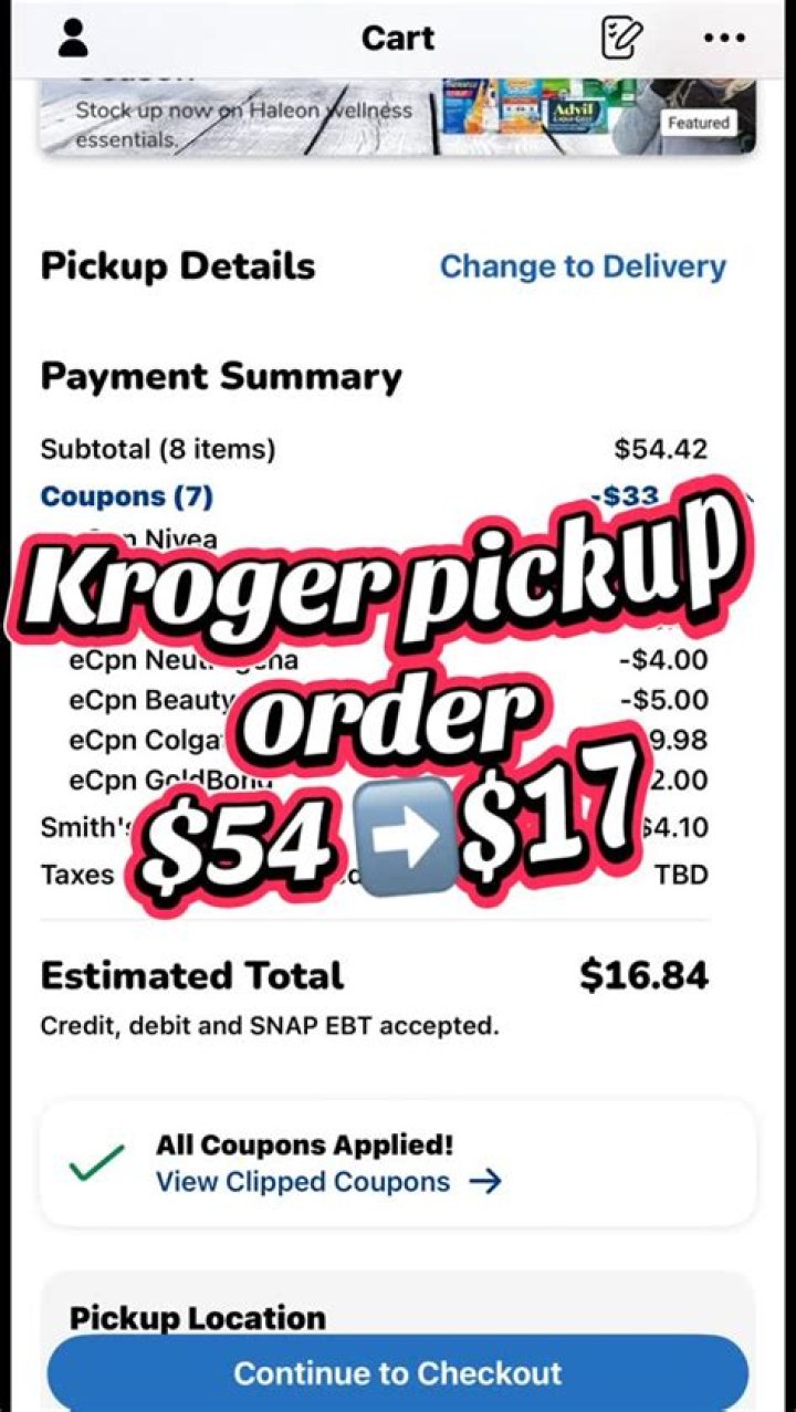 Can you add to Kroger pickup order?