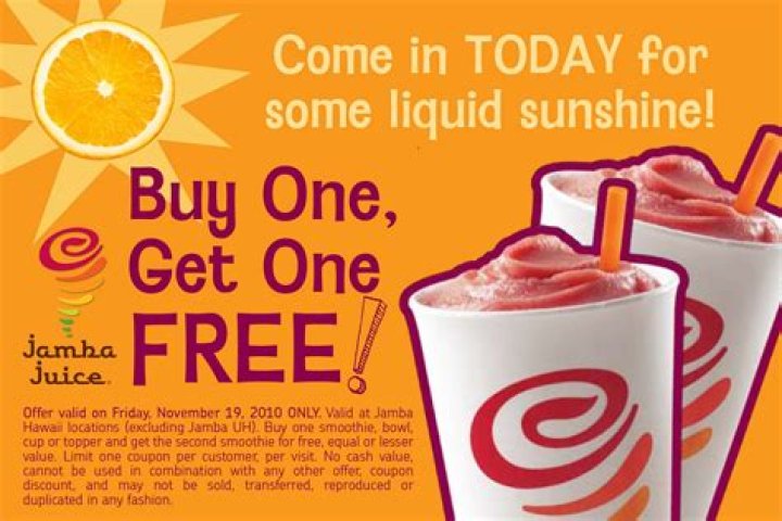 Can you get a free drink at Jamba Juice?