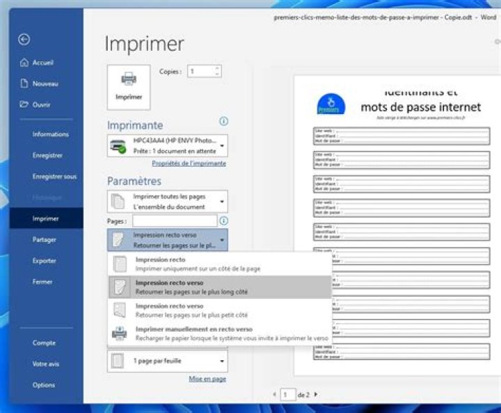 Comment faire des cartes de visite sur Word recto verso ?