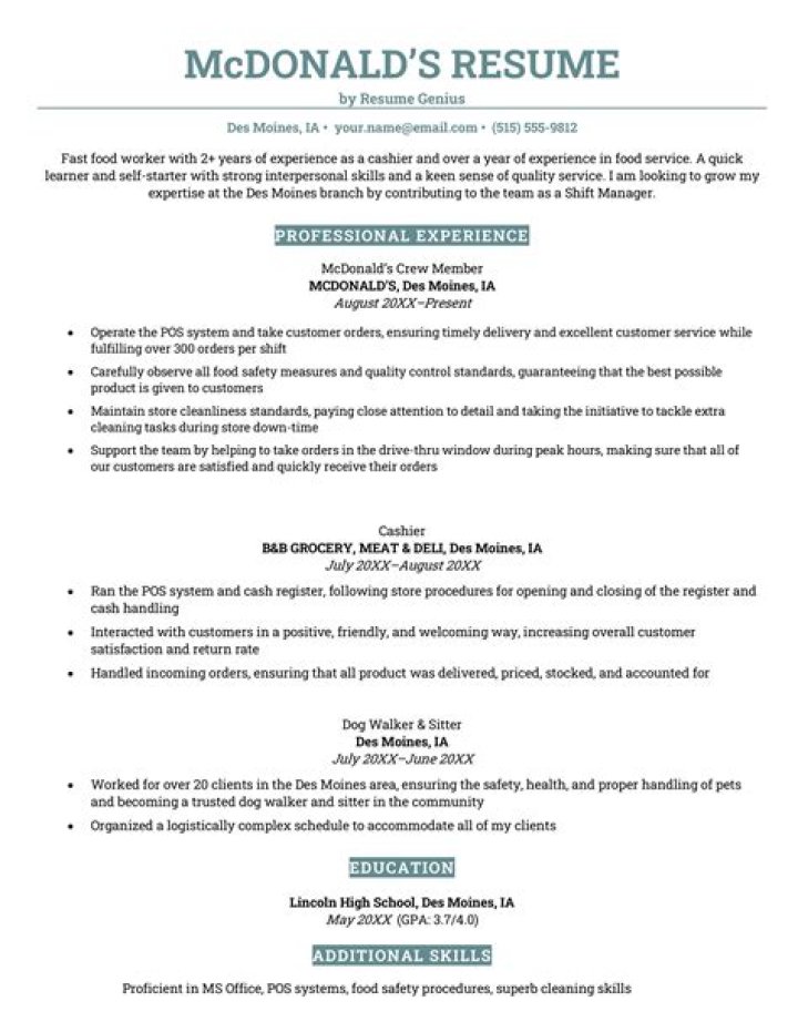 Do I need a resume to apply at McDonald’s?