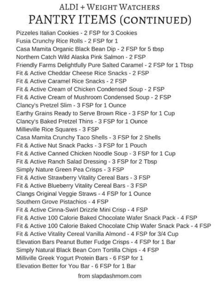 Does Aldi sell Weight Watchers?