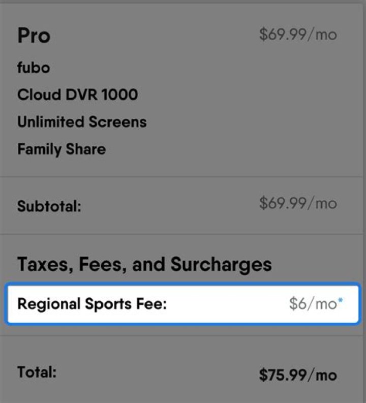 Does Dish charge a regional sports fee?