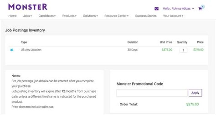 Does it cost money to post a job on Monster?