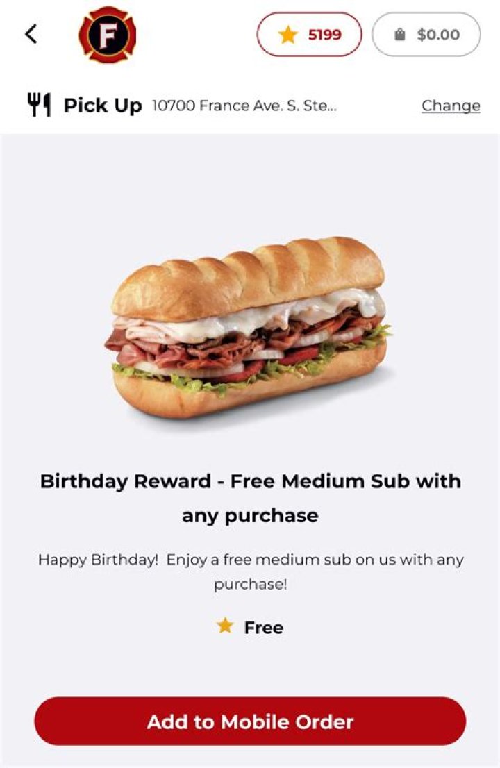 Does subway give you a free sub on your birthday?