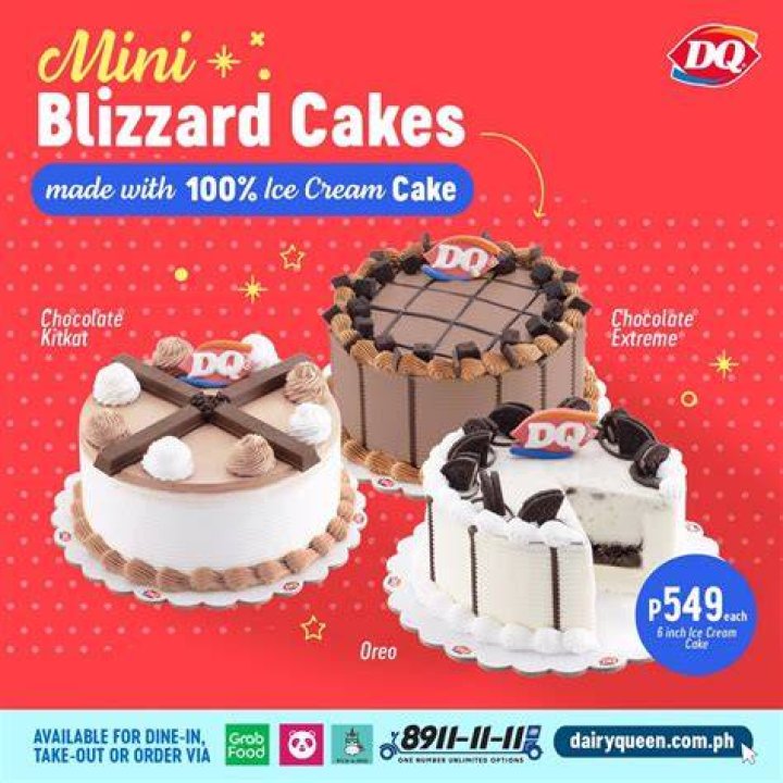 How big is a Dairy Queen Mini Blizzard cake?