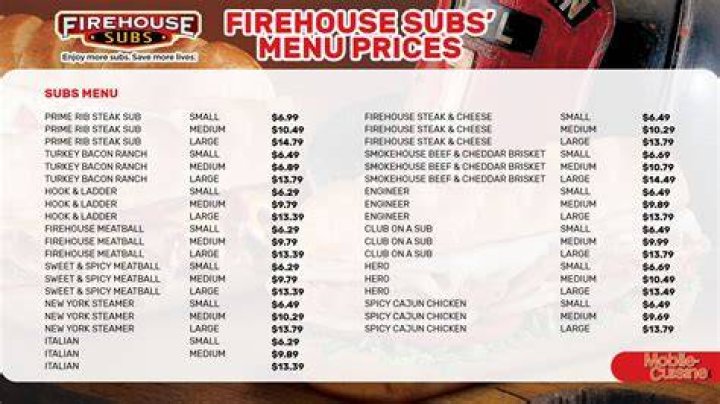 How big is a large sub at Firehouse?