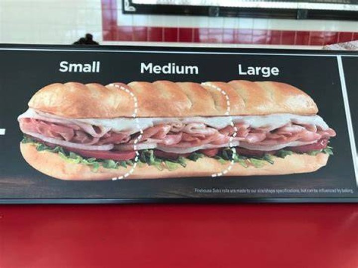 How big is a medium sub at Firehouse?