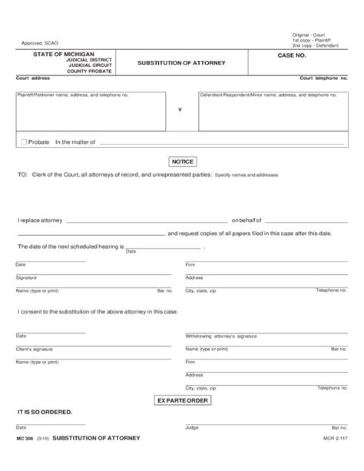How do I fill out a substitution of attorney form in California?