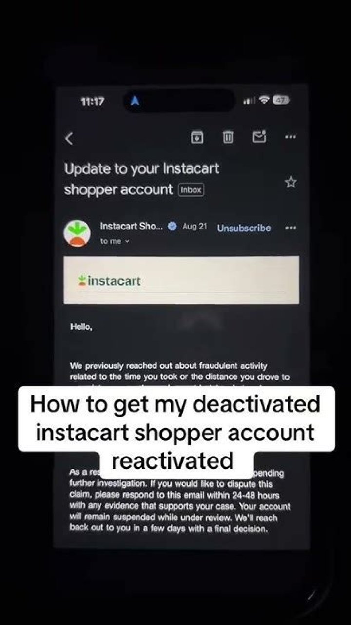 How do I get my Instacart shopper account reactivated?