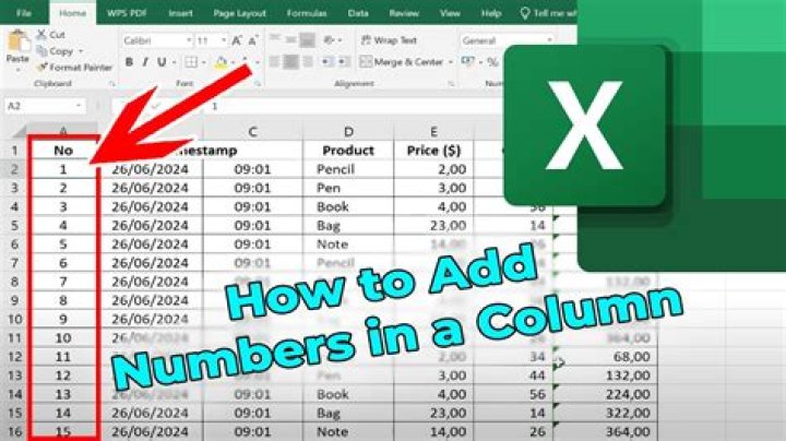How do I quickly add numbers in Excel?