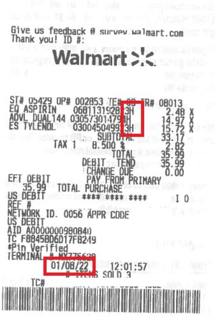 How do I read my Walmart receipt?