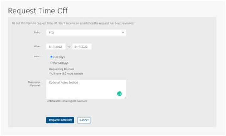 How do I request time off in feed?