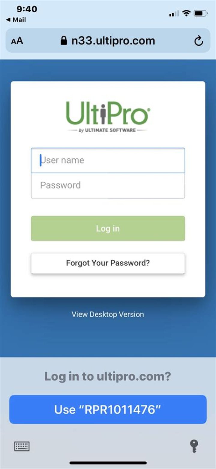 How do I reset my UltiPro password?