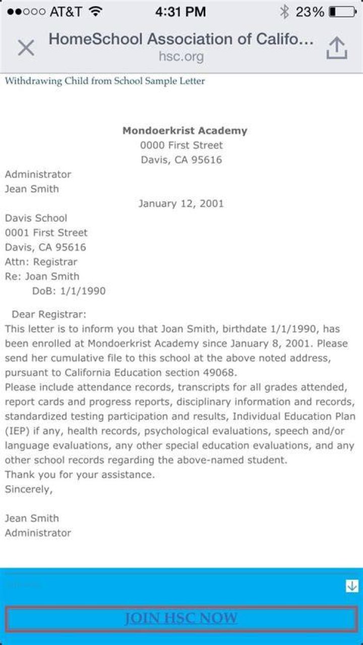 How do I withdraw my child from Connections Academy?
