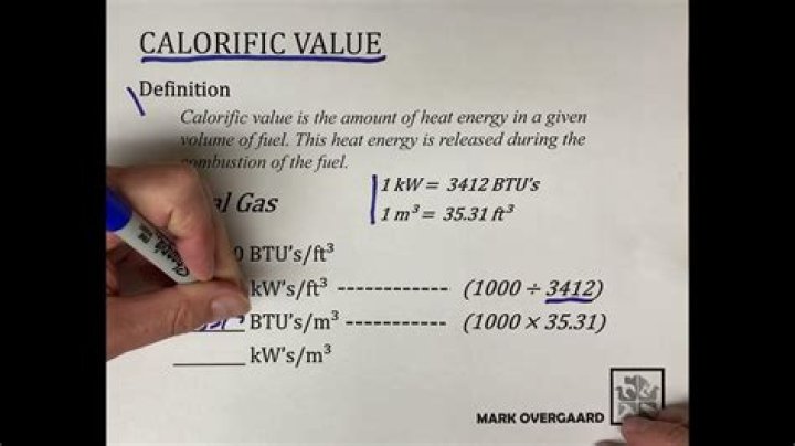 How do you calculate the calorific value of a gas?