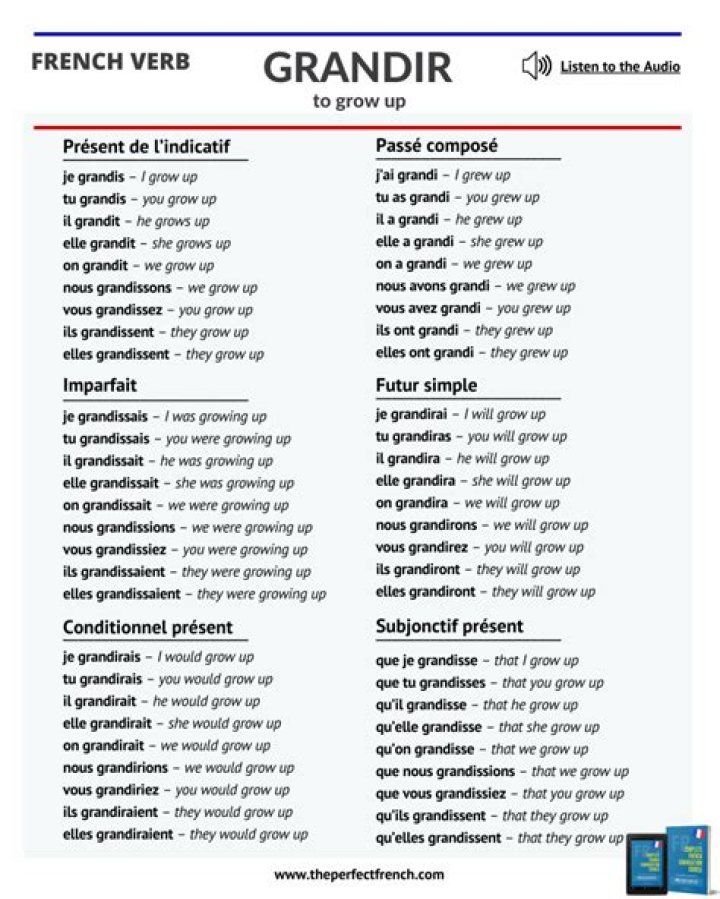 How do you conjugate grandir in French?