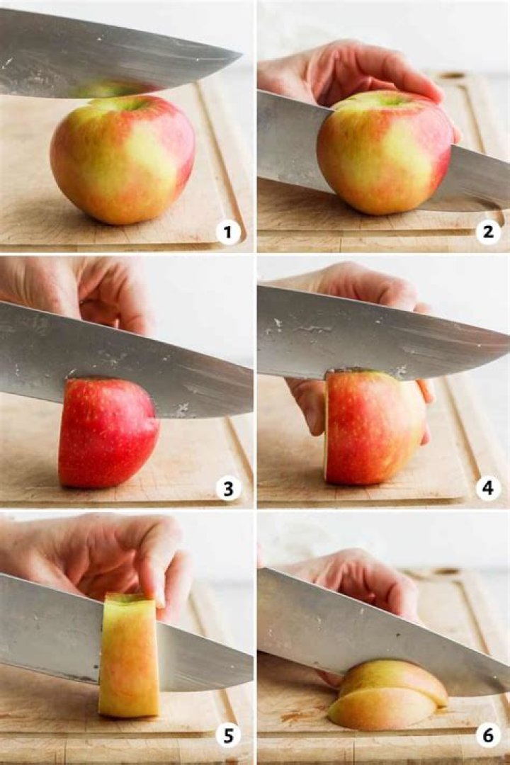 How do you cut apples into knife slices?