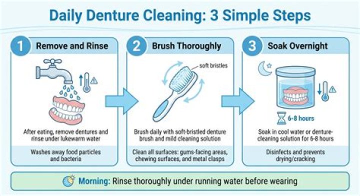 How do you deep clean dentures?