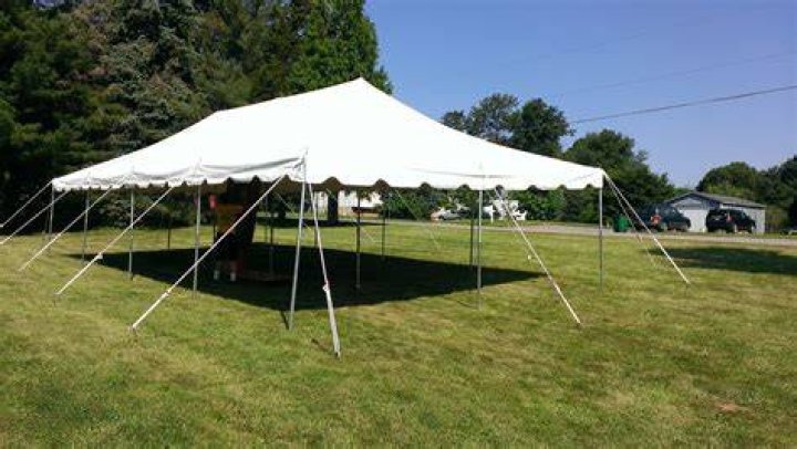 How do you install a 20×40 pole tent?