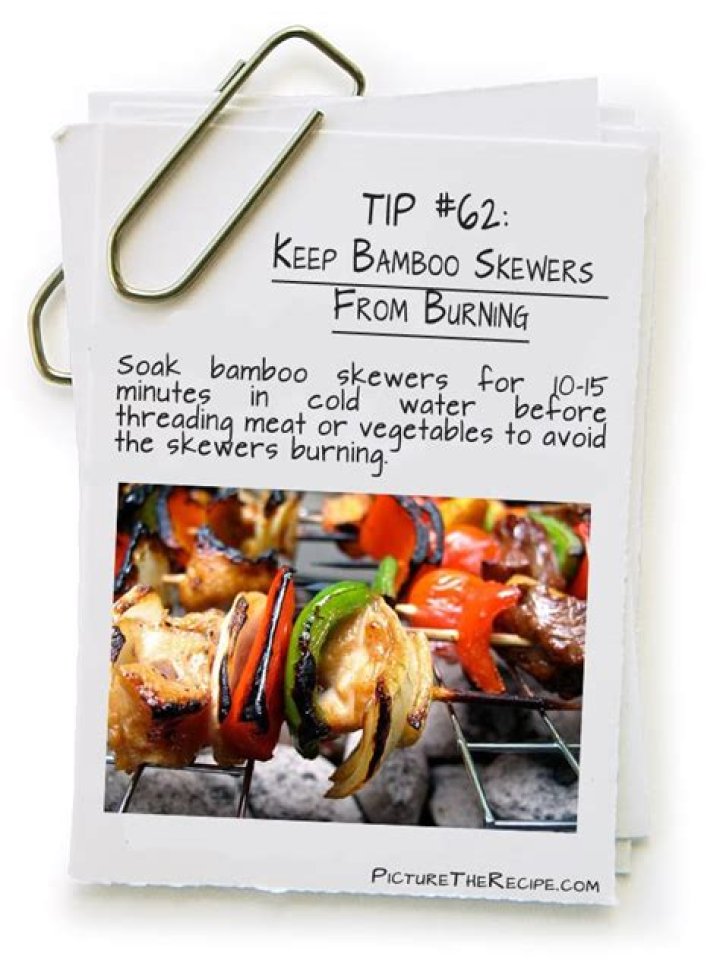 How do you keep bamboo skewers from burning?