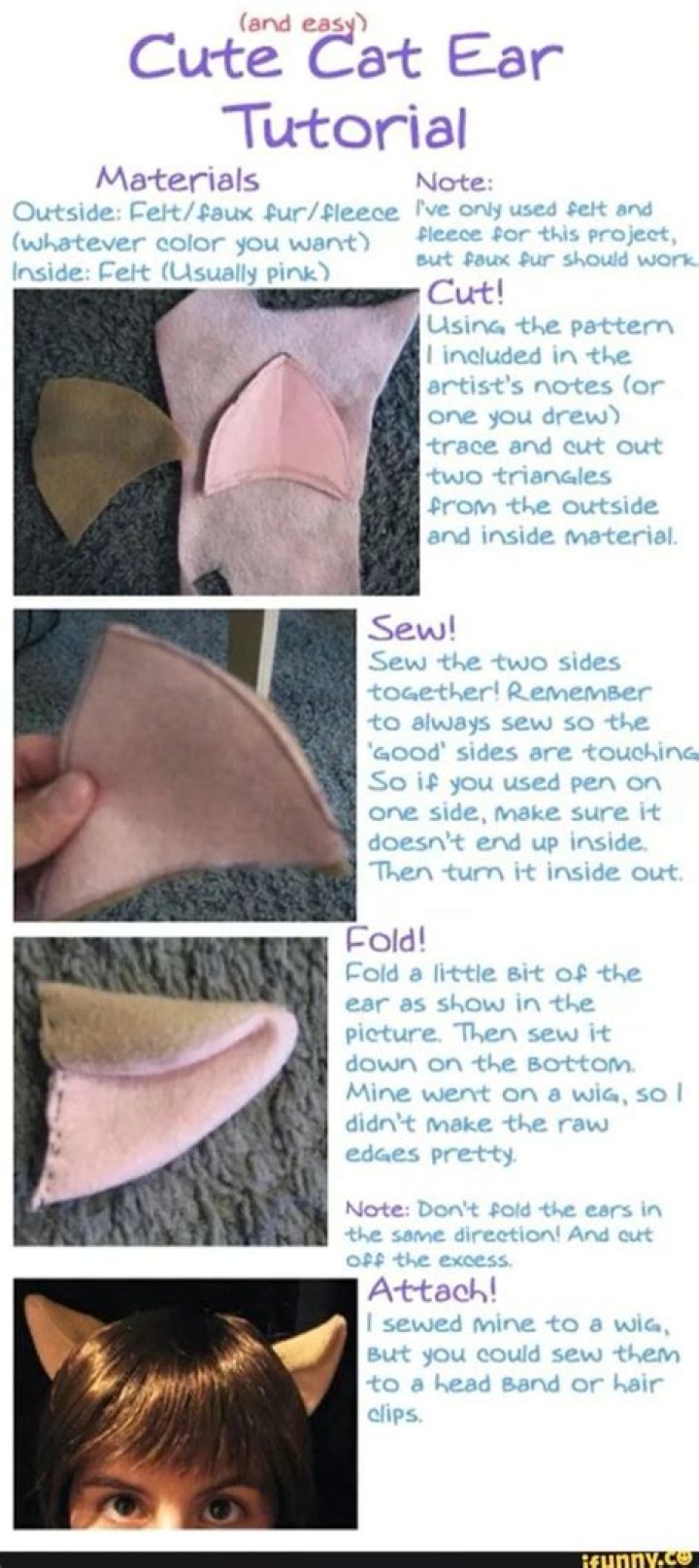 How do you make cat ears without a headband?