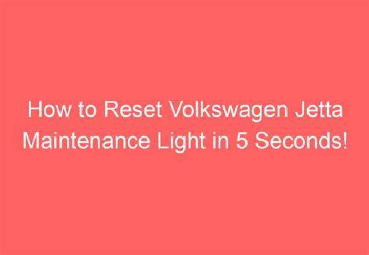 How do you reset the maintenance light on a 2012 Volkswagen Jetta?