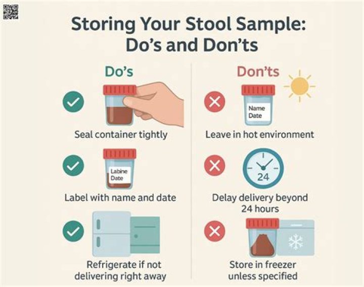 How do you store a stool sample in Australia overnight?