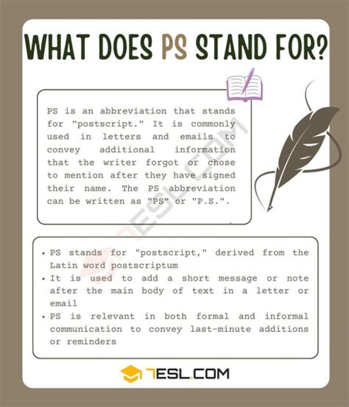 How do you use PS in a sentence?