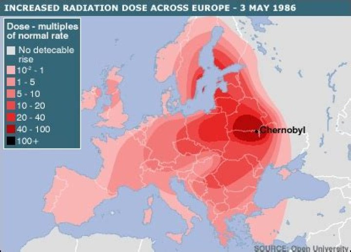 How far did the Chernobyl contamination spread?