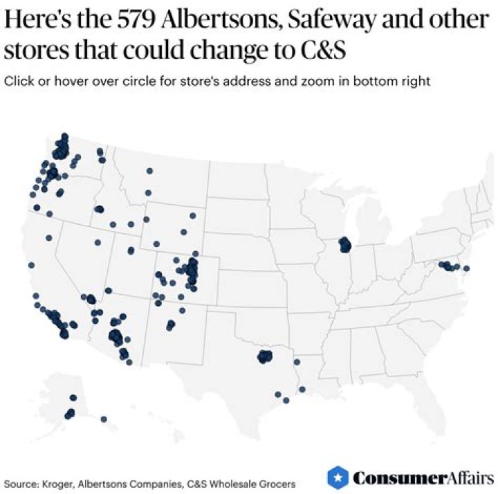 How many Albertsons and Safeway stores are there in AriZona?