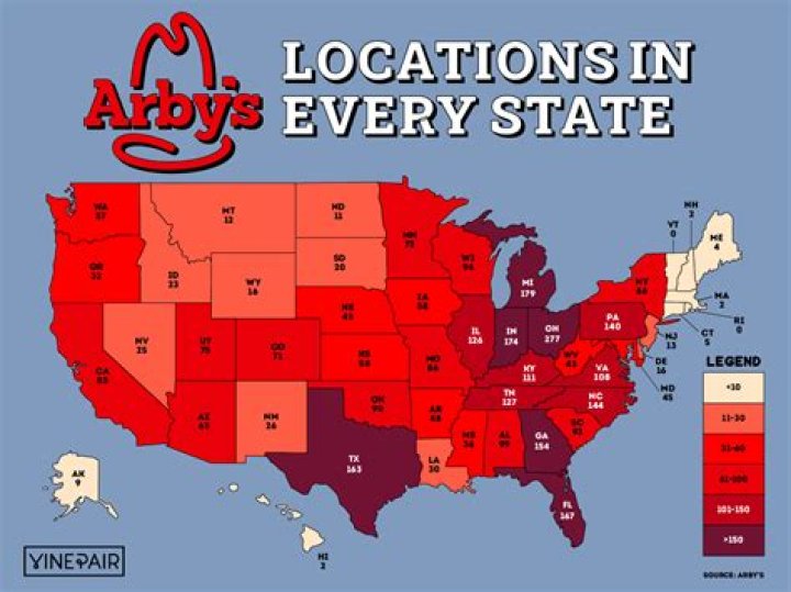 How many arbys are there in the United States?