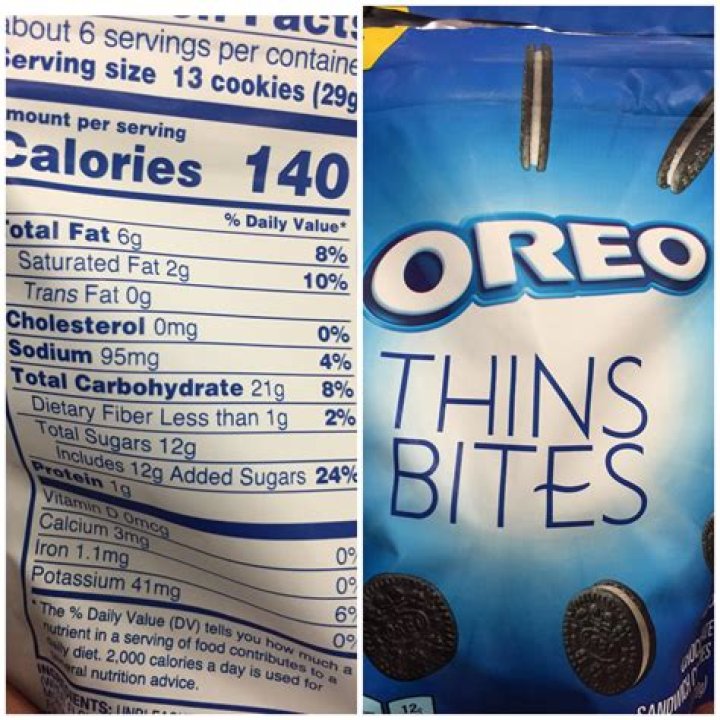 How many calories are in 4 thin Oreos?