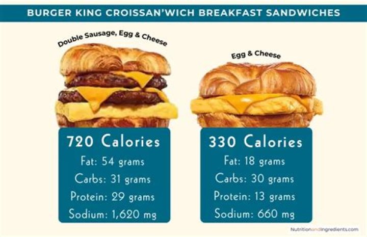How many calories are in a Burger King egg and cheese croissant?