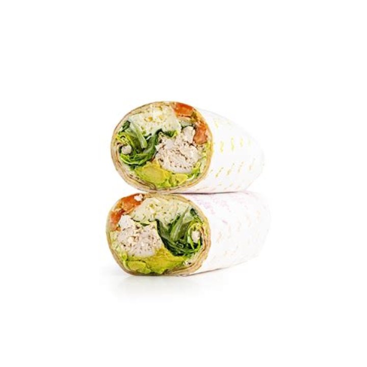 How many calories are in a California Chicken Cafe veggie wrap?