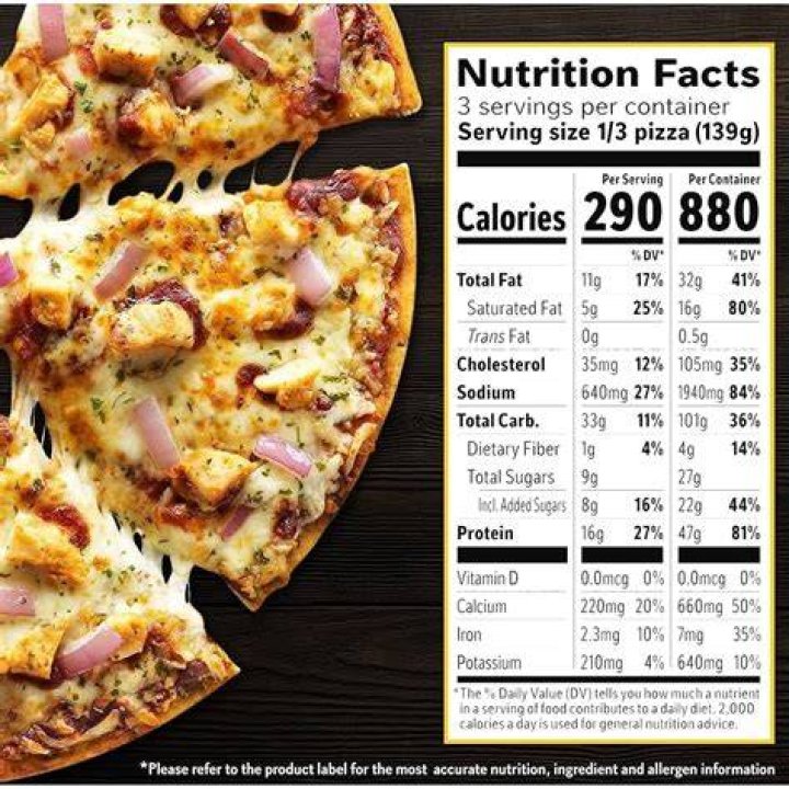 How many calories are in a California Pizza Kitchen BBQ Chicken pizza?