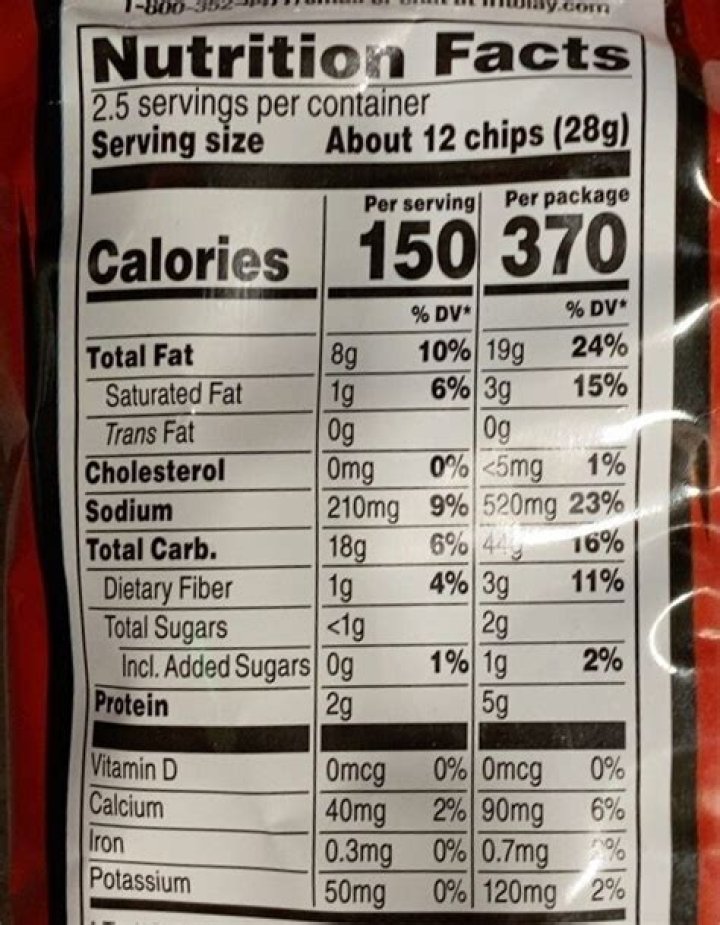 How many calories are in a party size bag of Doritos?
