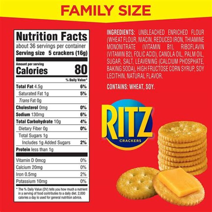 How many calories are in a single Ritz cracker?