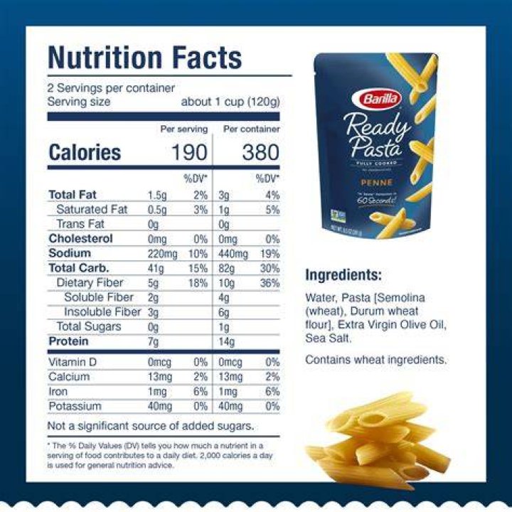 How many calories are in cooked Barilla pasta?