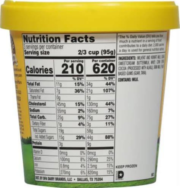 How many calories are in Mayfield chocolate ice cream?