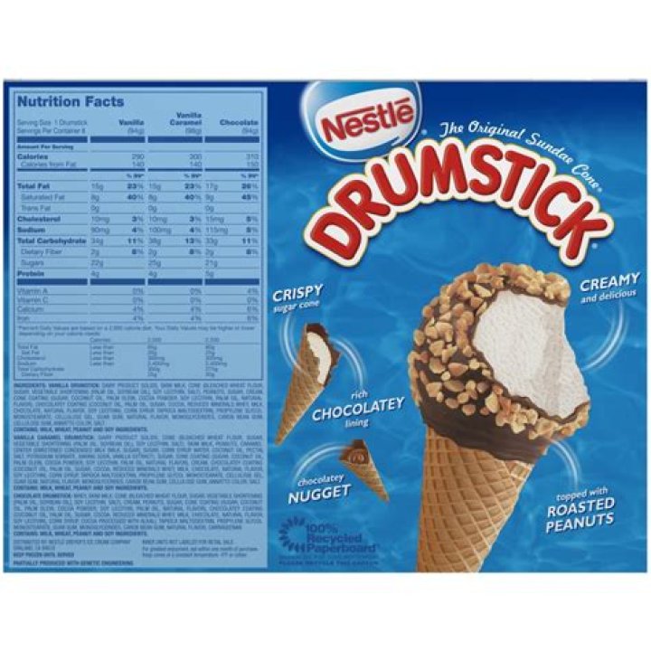 How many calories does a drumstick ice cream have?