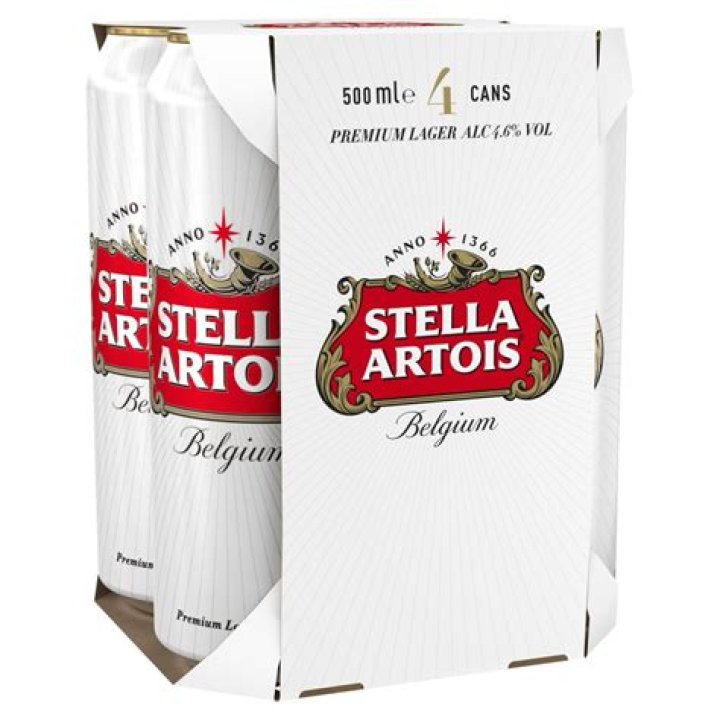 How many calories in a 500ml can of Stella Artois?