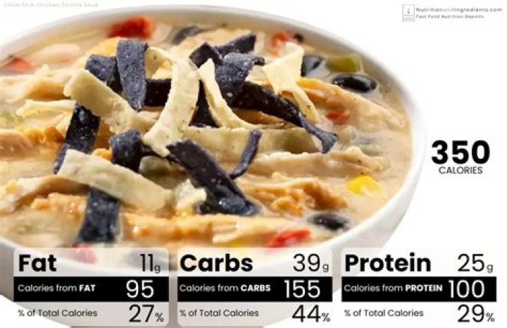 How many calories in a large tortilla soup from Chick-fil-A?