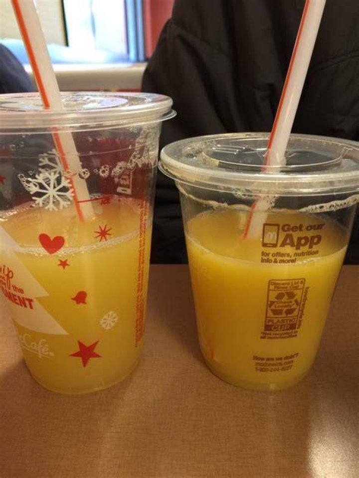 How many calories in a small orange juice at mcdonalds?