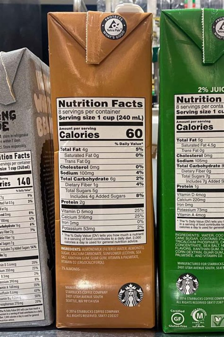 How many calories in a splash of oat milk at Starbucks?
