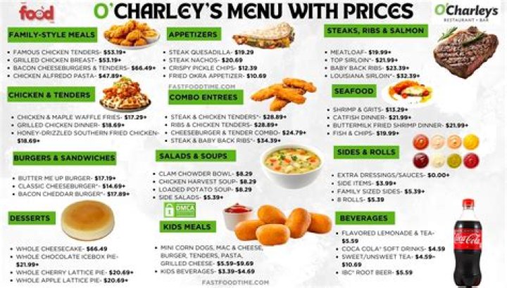 How many chicken tenders come in O Charley’s family meal?