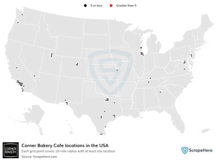 How many Corner Bakery locations are there?
