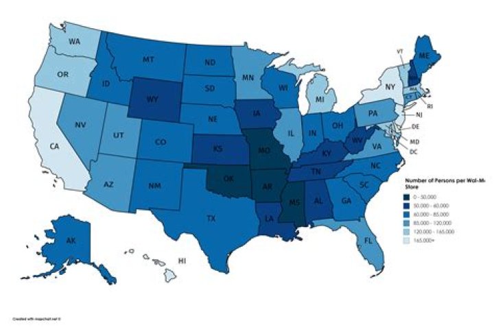 How many WalMarts are in each state?