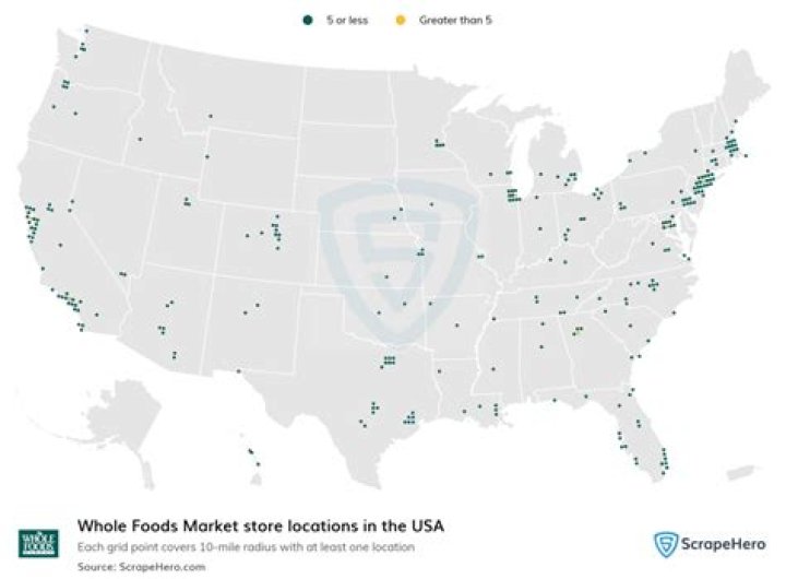 How many Whole Foods are in California?