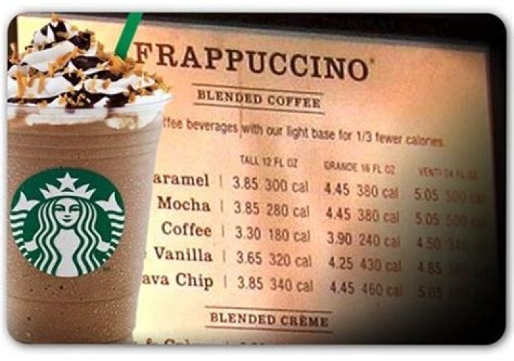How much does Starbucks Frappuccino cost?
