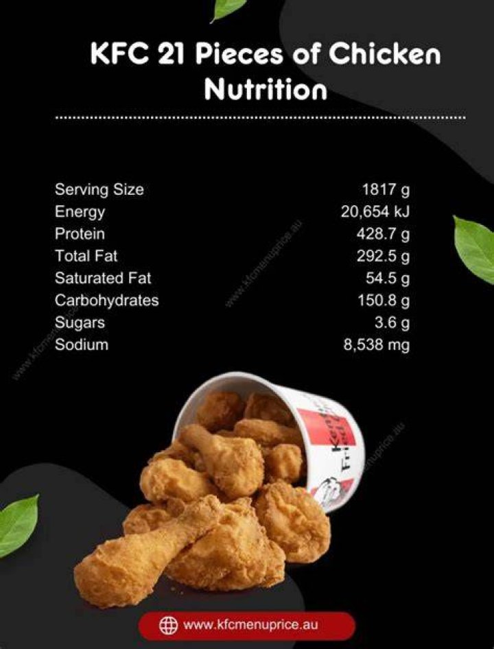 How much is 21 pieces of chicken at KFC?